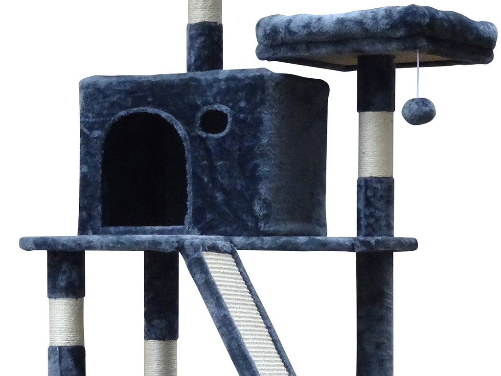 POHJOLAN LEMMIKKITARVIKE Kissojen raapimis-/kiipeilypuu 206 cm, tumman harmaa
