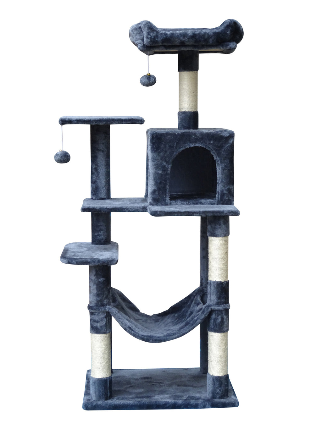 POHJOLAN LEMMIKKITARVIKE Kissan kiipeily-/raapimapuu 143 cm, tumman harmaa