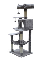 POHJOLAN LEMMIKKITARVIKE Kiipeily-/Raapimispuu kissalle 143 cm, vaalean harmaa