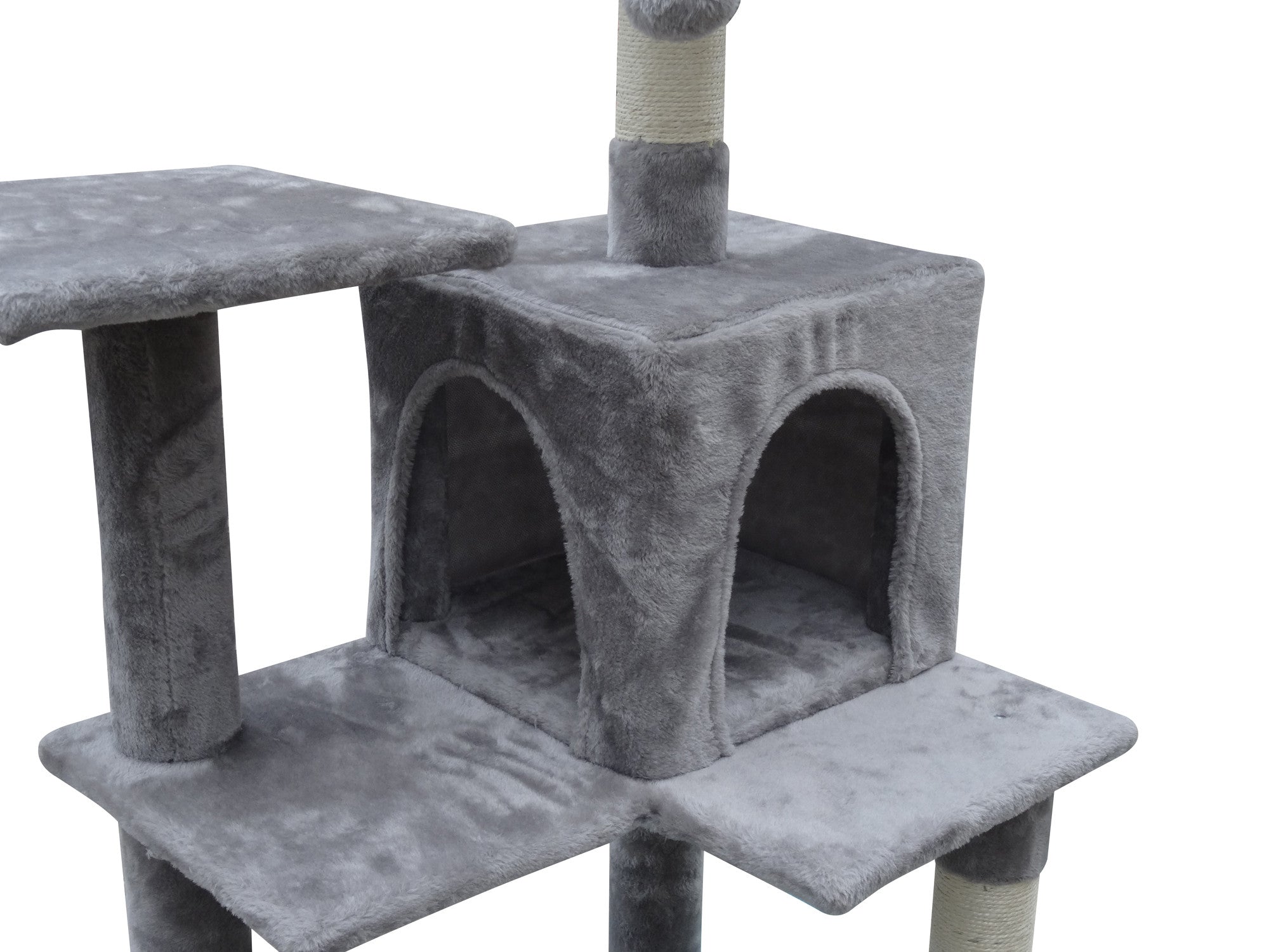 POHJOLAN LEMMIKKITARVIKE Kiipeily-/Raapimispuu kissalle 143 cm, vaalean harmaa