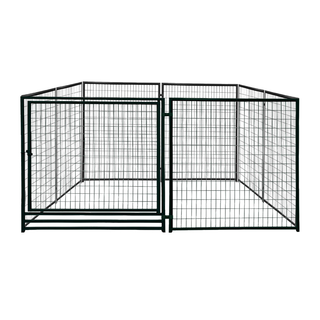 Koiratarha 3 x 3 m – 9 m², galvanoitu teräs, 182 cm, musta