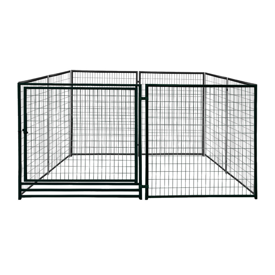 Hundkoja 3 x 3 m – 9 m², galvaniserat stål, 182 cm, svart