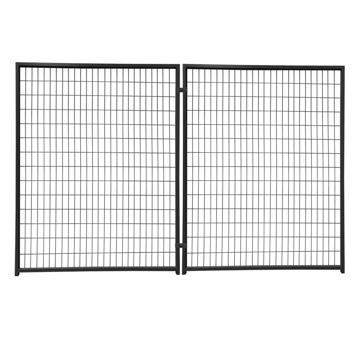 Koiratarha 3 x 3 m – 9 m², galvanoitu teräs, 182 cm, musta