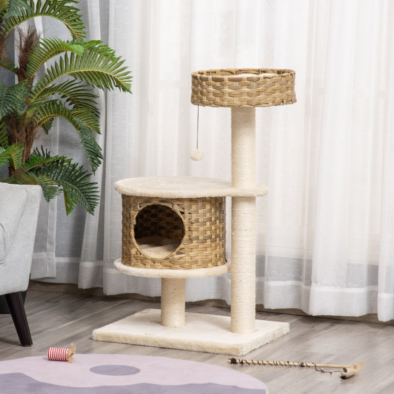Kattklösstolpe 95 cm, beige