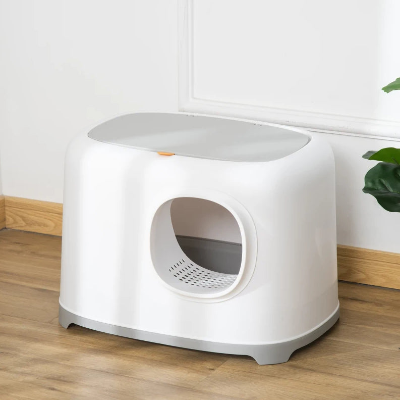 Kissan hiekkalaatikko lapiolla, harmaa