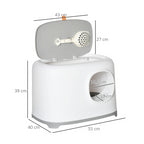 Kissan hiekkalaatikko lapiolla, harmaa