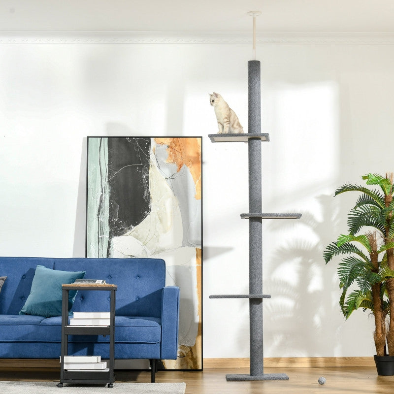 Kattklätterträd 43 x 27 x 228-260 cm (grå)
