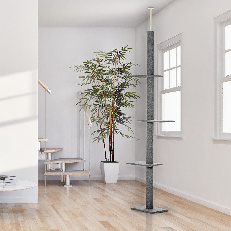 Kattklätterträd 43 x 27 x 228-260 cm (grå)