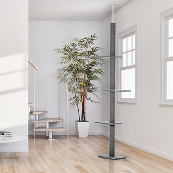 Kattklätterträd 43 x 27 x 228-260 cm (grå)