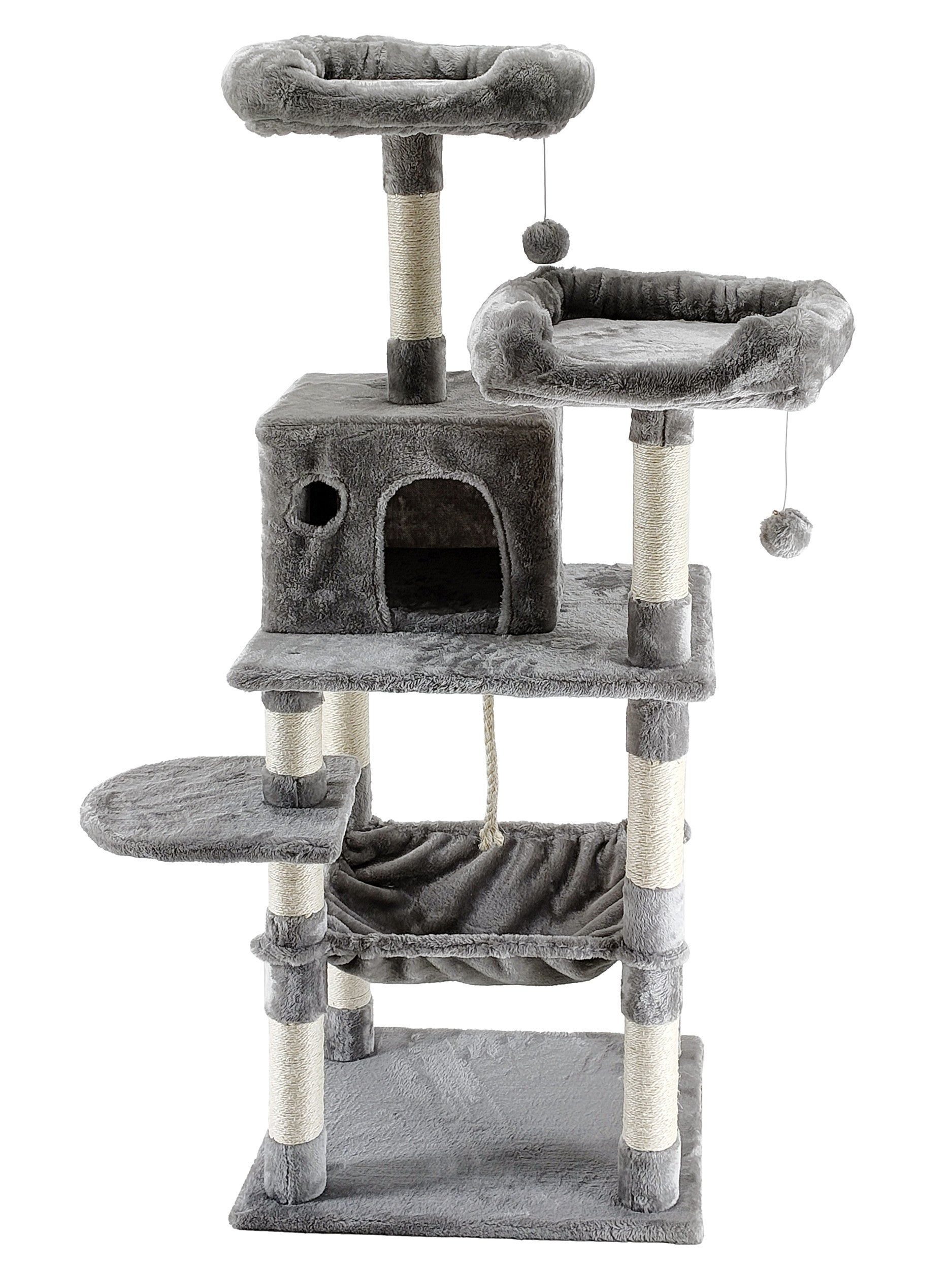 POHJOLAN LEMMIKKITARVIKE Kissan kiipeily-/raapimispuu 143 cm, vaalean harmaa