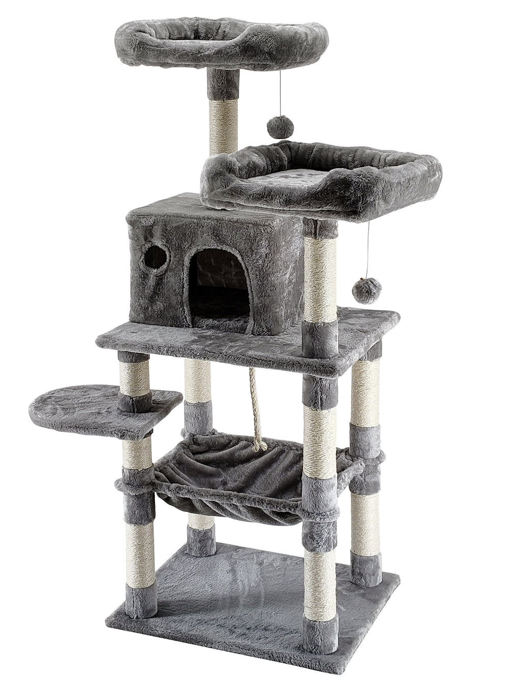 POHJOLAN LEMMIKKITARVIKE Kissan kiipeily-/raapimispuu 143 cm, vaalean harmaa
