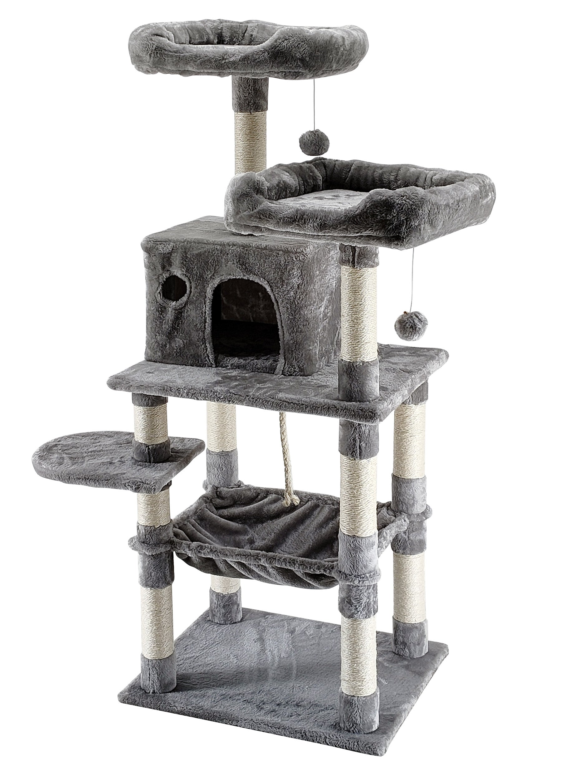 POHJOLAN LEMMIKKITARVIKE Kissan kiipeily-/raapimispuu 143 cm, vaalean harmaa