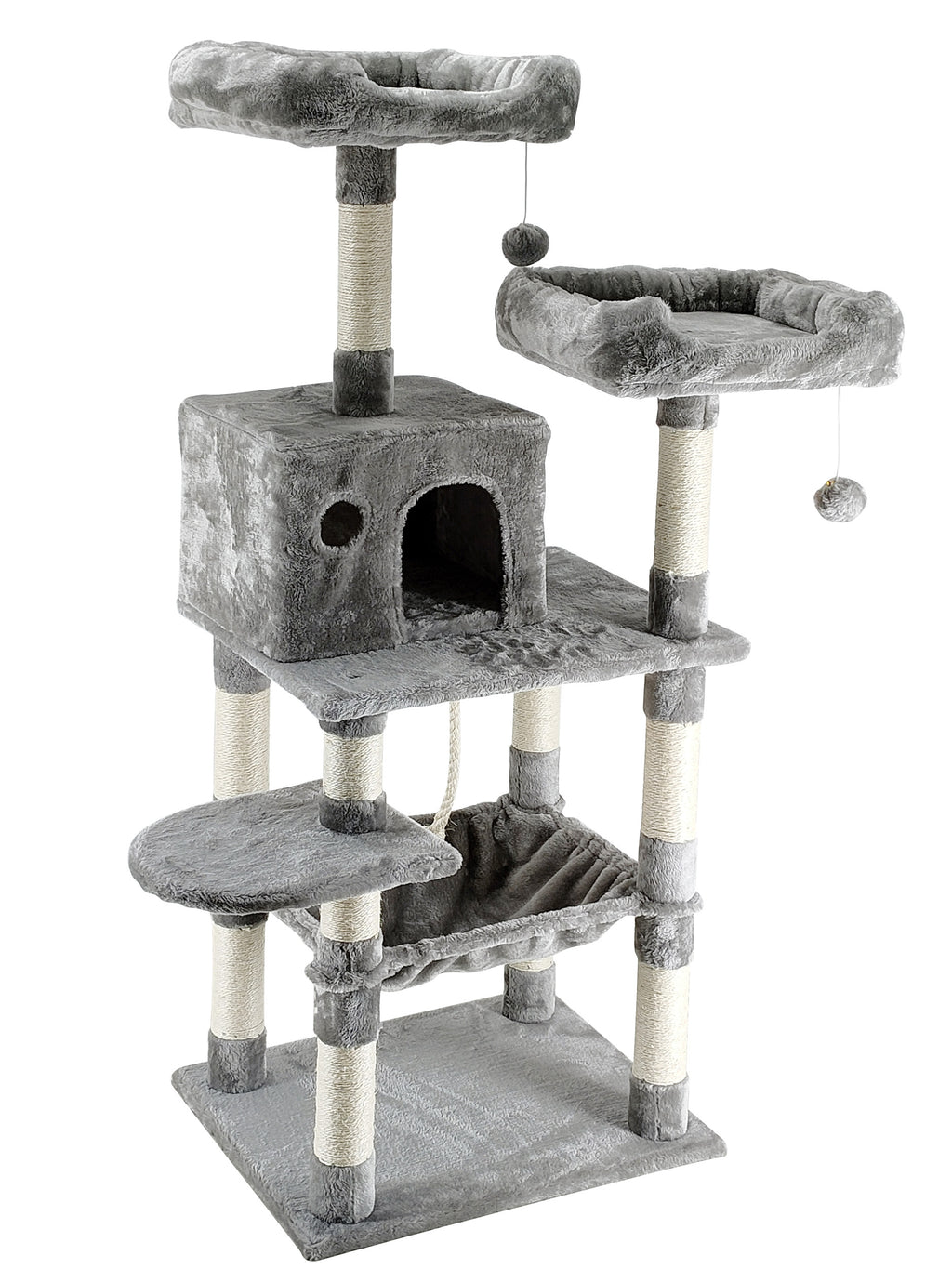 POHJOLAN LEMMIKKITARVIKE Kissan kiipeily-/raapimispuu 143 cm, vaalean harmaa