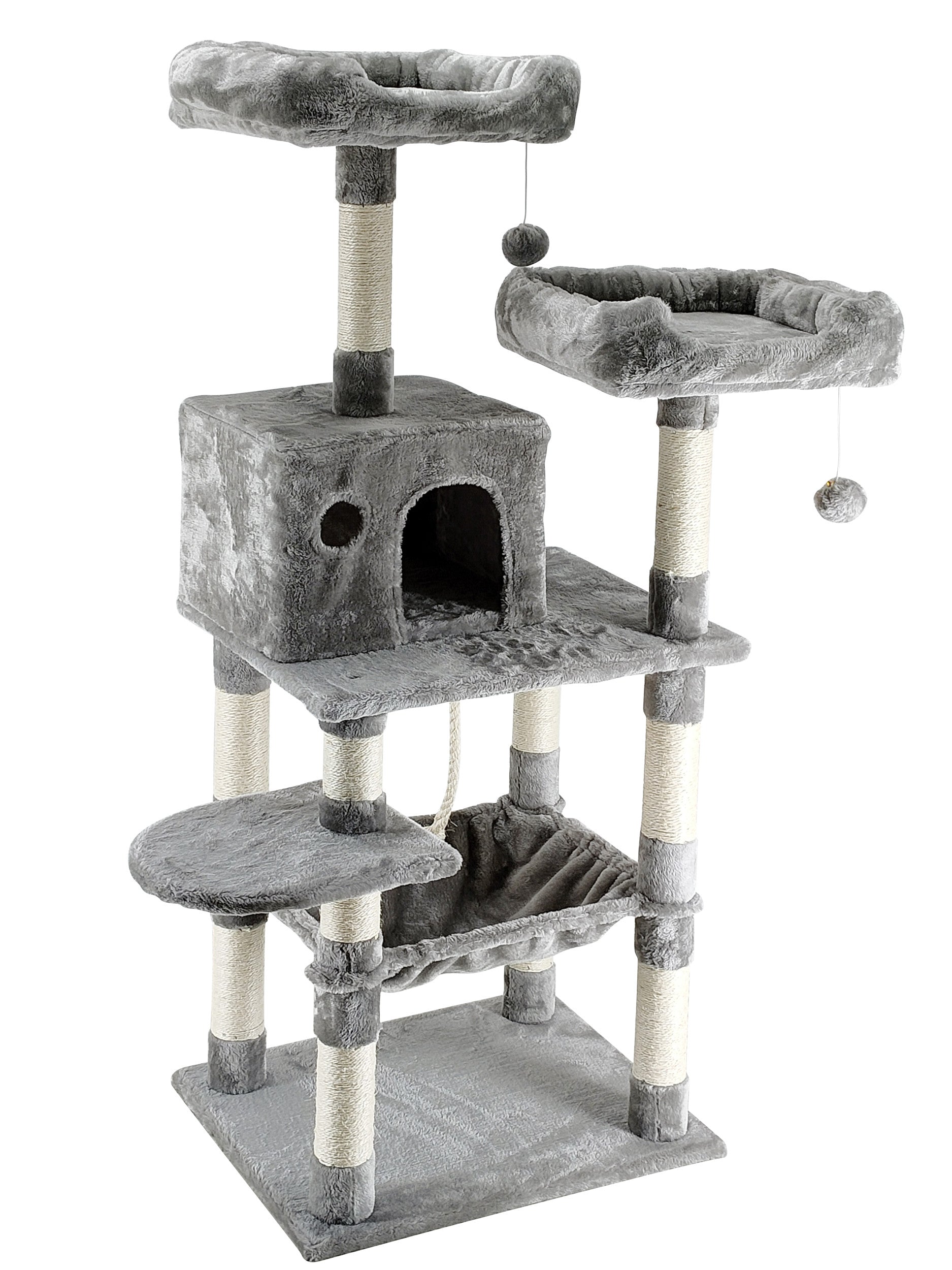 POHJOLAN LEMMIKKITARVIKE Kissan kiipeily-/raapimispuu 143 cm, vaalean harmaa