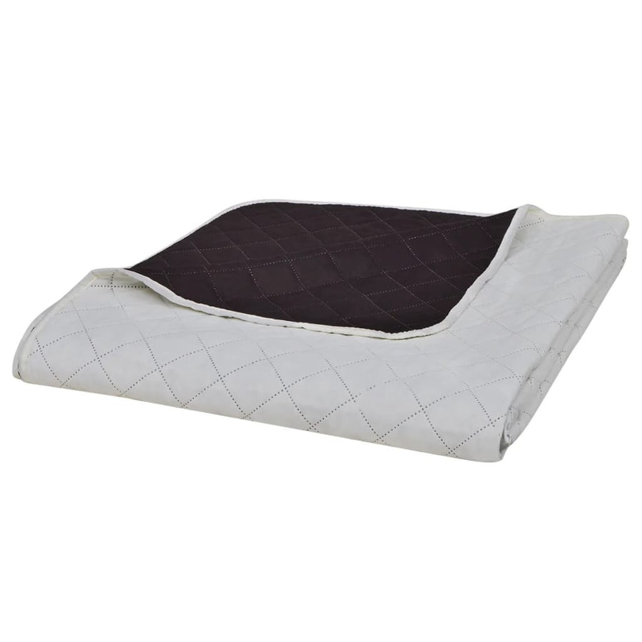 Dubbelsidig quiltad dagtäcke beige/brun 230 x 260 cm