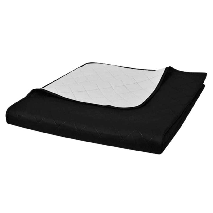 Dubbelsidig filt Dagfilt Svart/Vit 220 x 240 cm