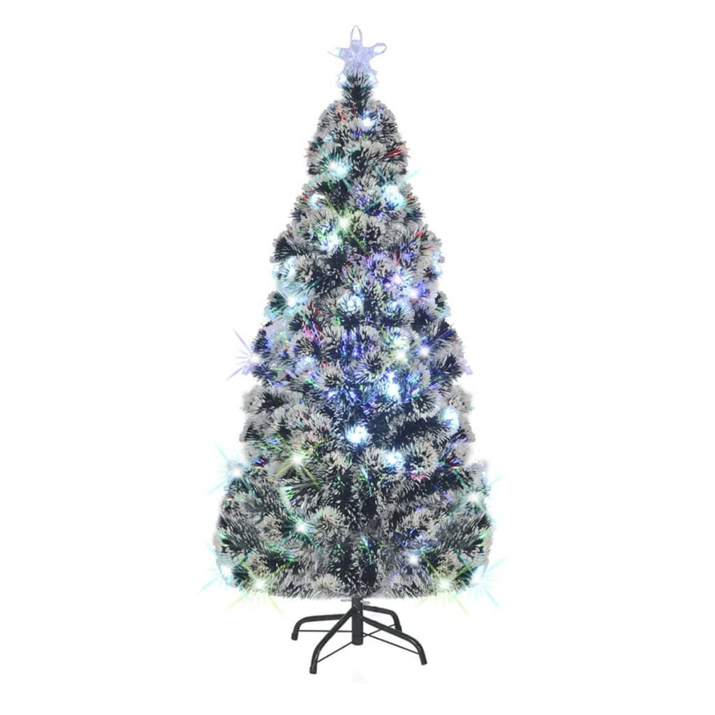 Konstgjord julgranställning/LED 180 cm fiberoptik
