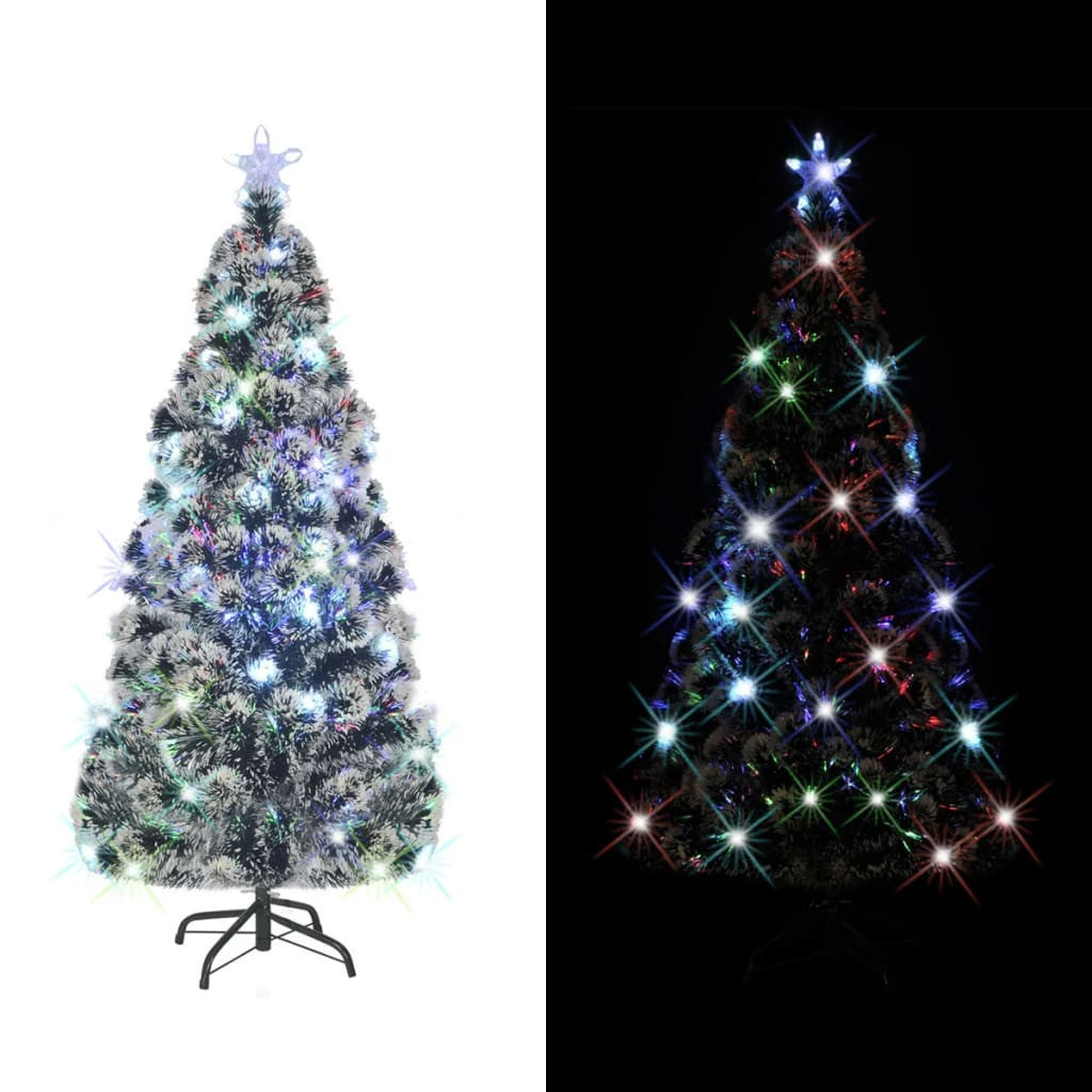 Konstgjord julgranställning/LED 210 cm fiberoptik