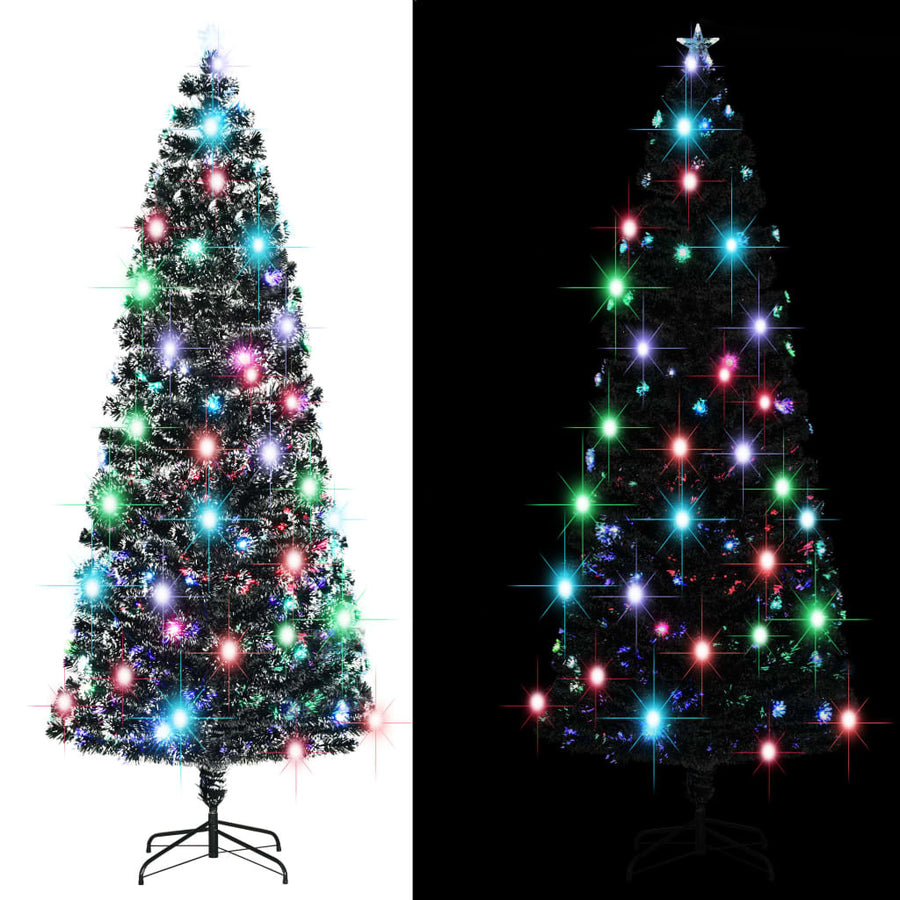 Konstgjord julgranställning/LED 240 cm fiberoptik