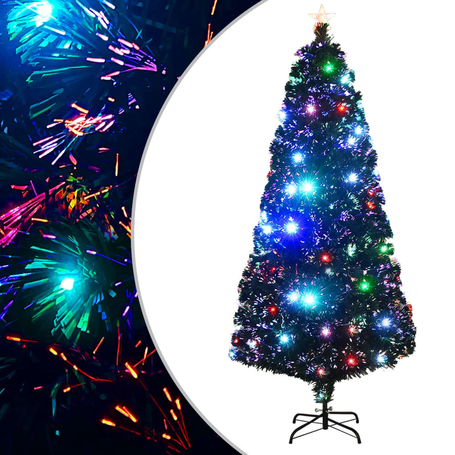 Konstgjord julgranställning/LED 180 cm fiberoptik