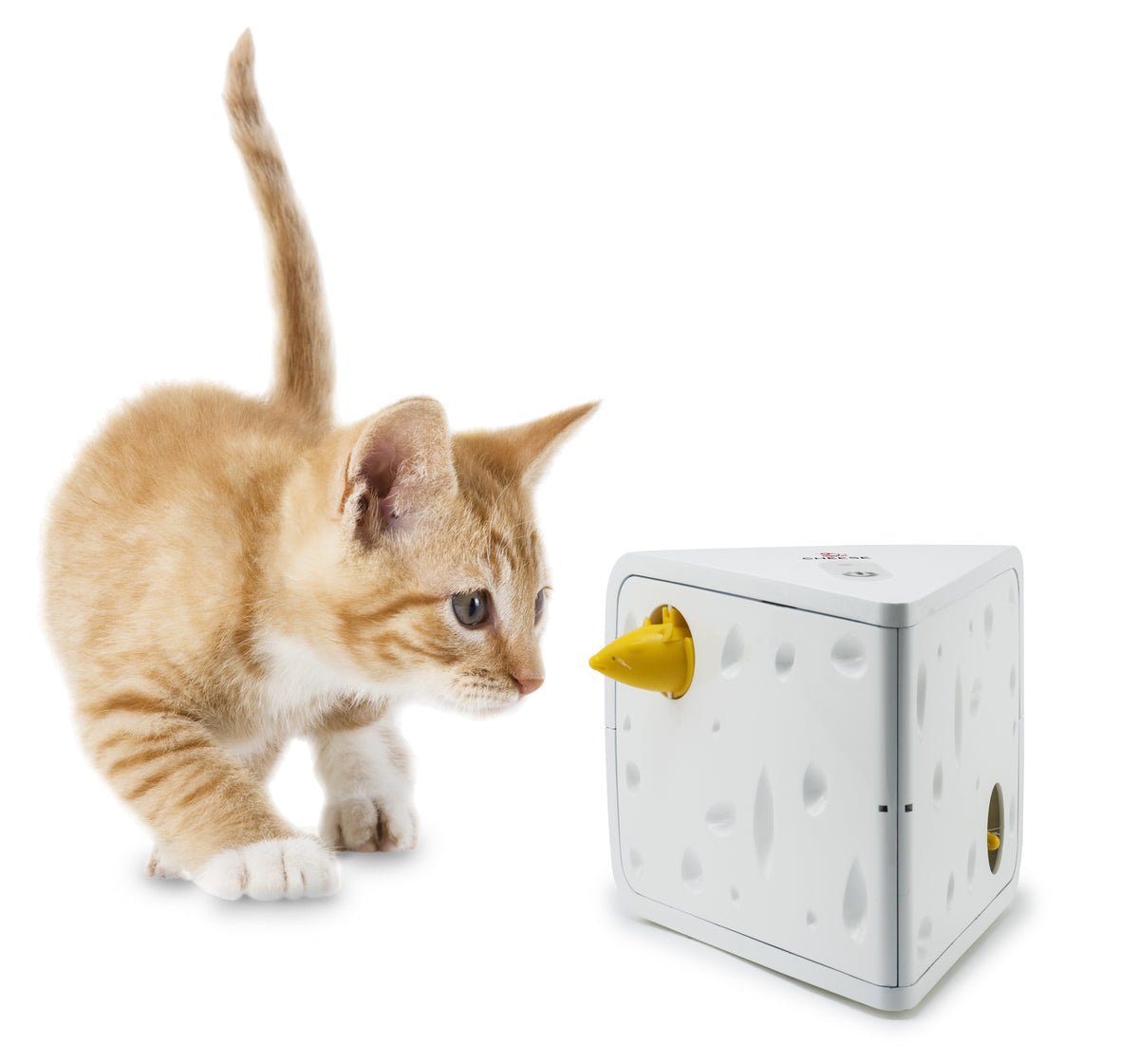 PetSafe aktivitetsleksak för katter, ostblock, vit
