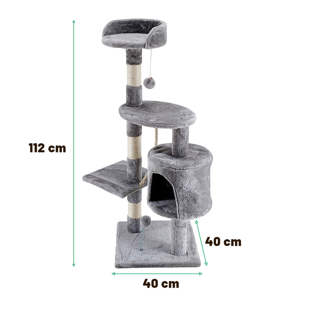 POHJOLAN LEMMIKKITARVIKE Kissan raapimis-/kiipeilypuu 112 cm, vaalean harmaa