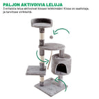 POHJOLAN LEMMIKKITARVIKE Kissan raapimis-/kiipeilypuu 112 cm, vaalean harmaa