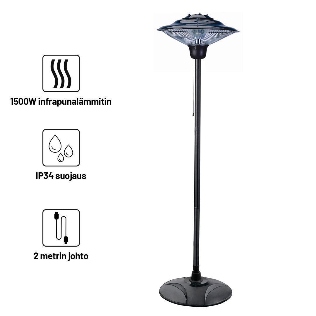 Terassilämmitin / Parvekelämmitin Jalalla 1500W IP34