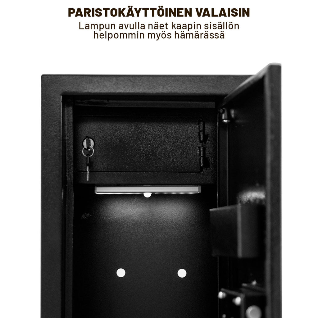 POHJOLAN URHEILUTARVIKE Asekaappi 5 Aseelle 145x35x25cm, Musta