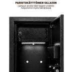 POHJOLAN URHEILUTARVIKE Asekaappi 5 Aseelle 145x35x25cm, Musta