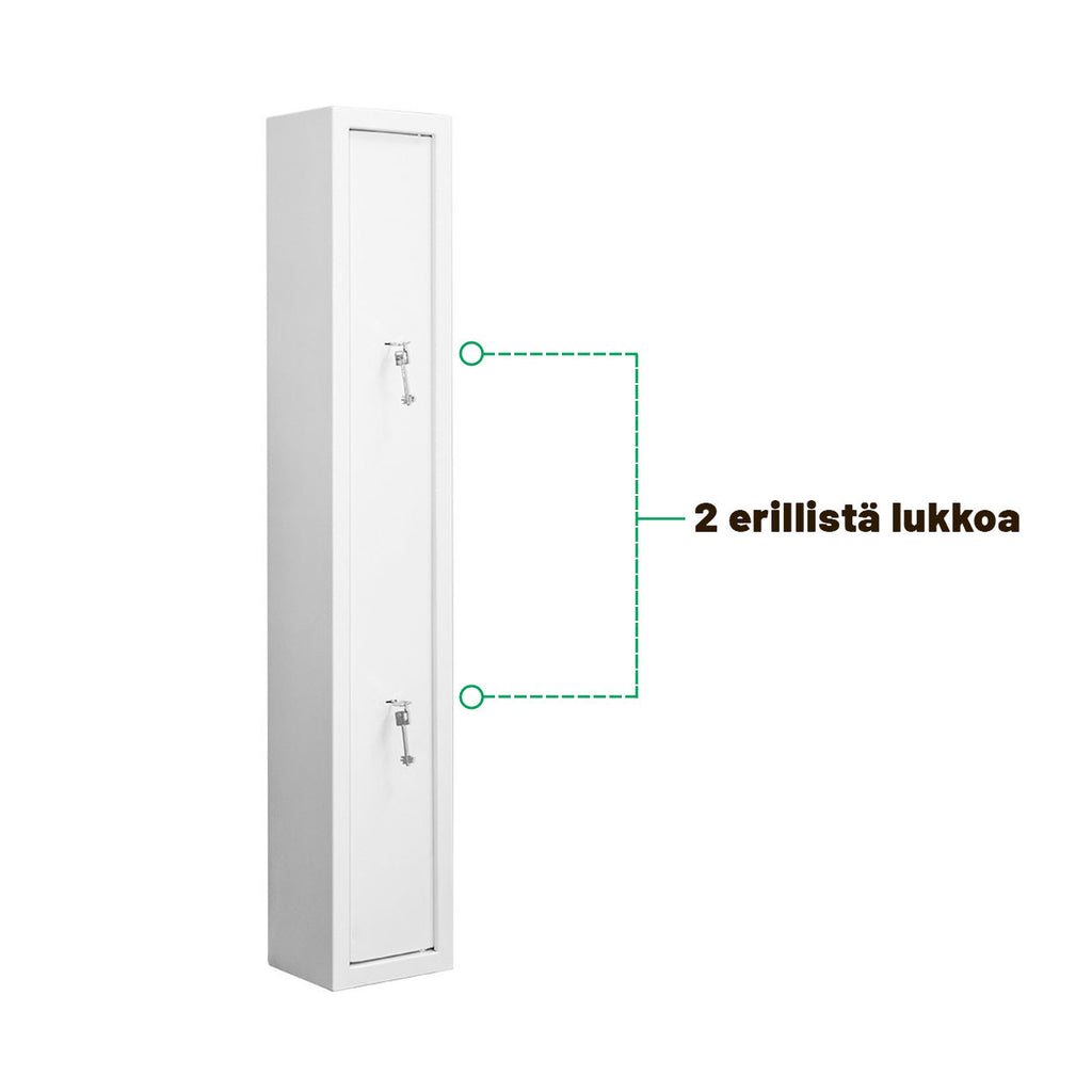 POHJOLAN URHEILUTARVIKE Asekaappi 3 Aseelle 145x24.5x20.5cm, Valkoinen