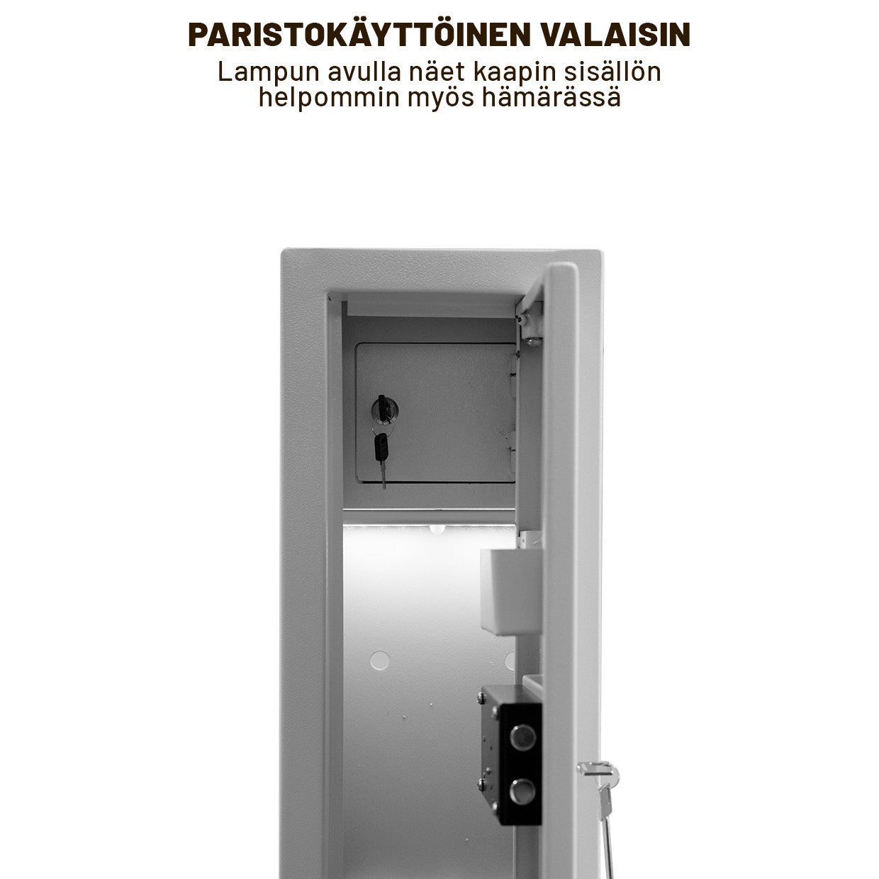 POHJOLAN URHEILUTARVIKE Asekaappi 3 Aseelle 145x24.5x20.5cm, Valkoinen