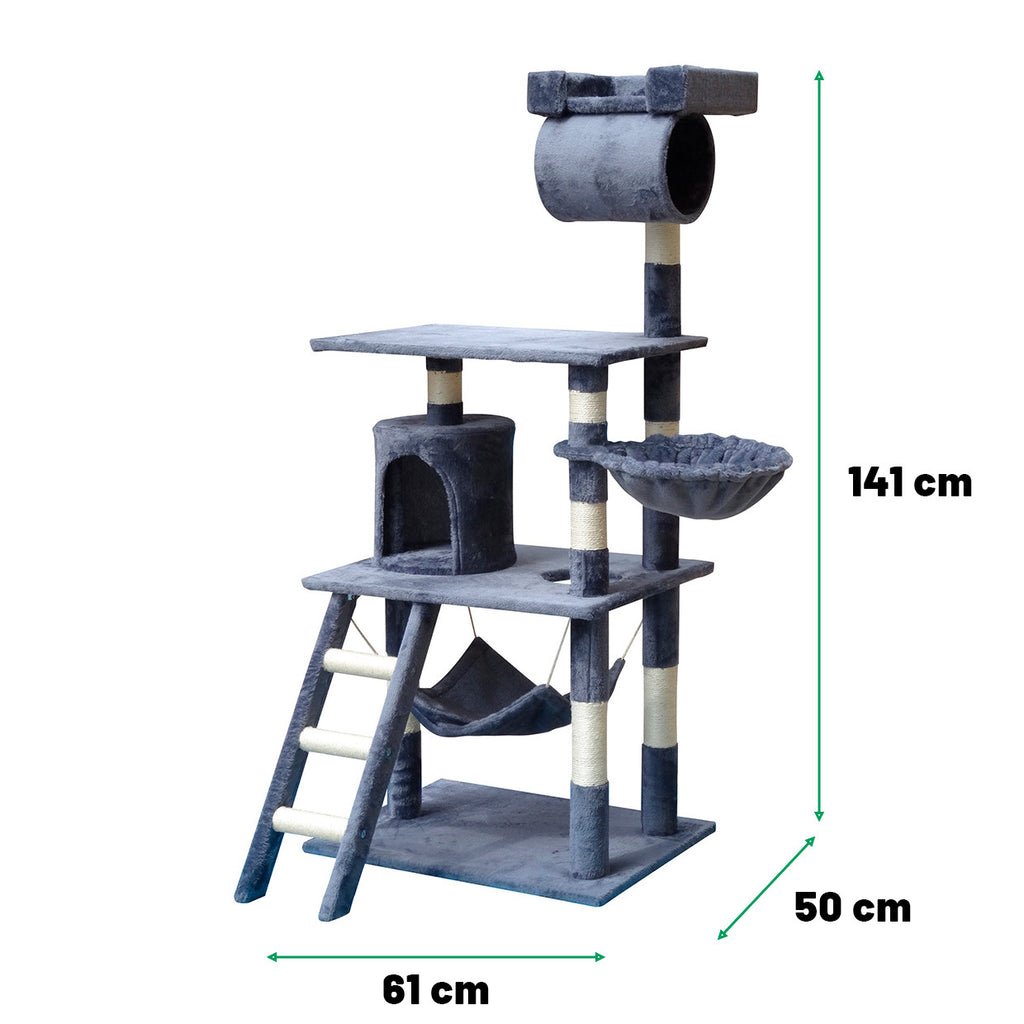 POHJOLAN LEMMIKKITARVIKE Kissan kiipeily-/raapimispuu 141cm, Harmaa