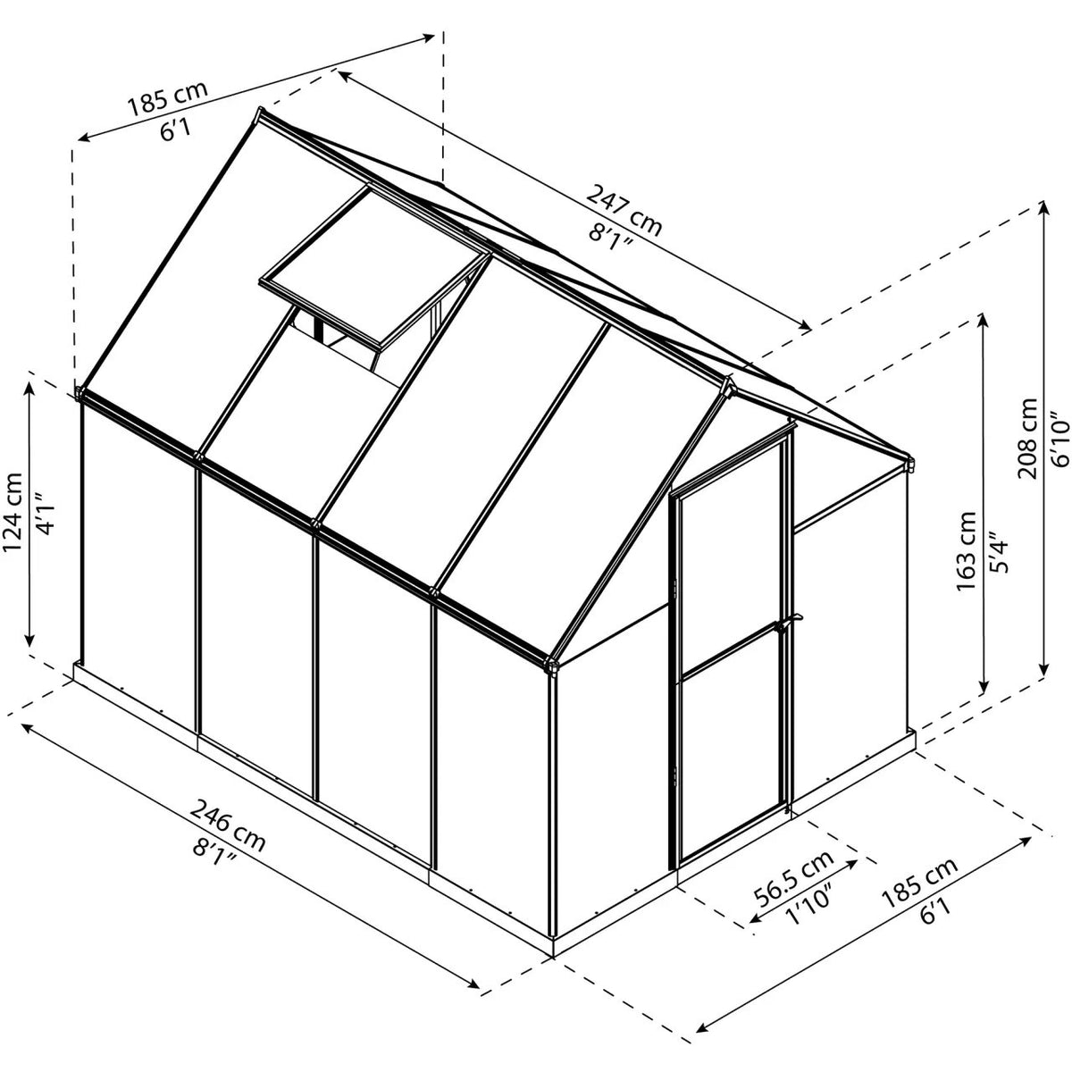 Palram – Canopia | MYTHOS Kasvihuone 4,6m2, Harmaa