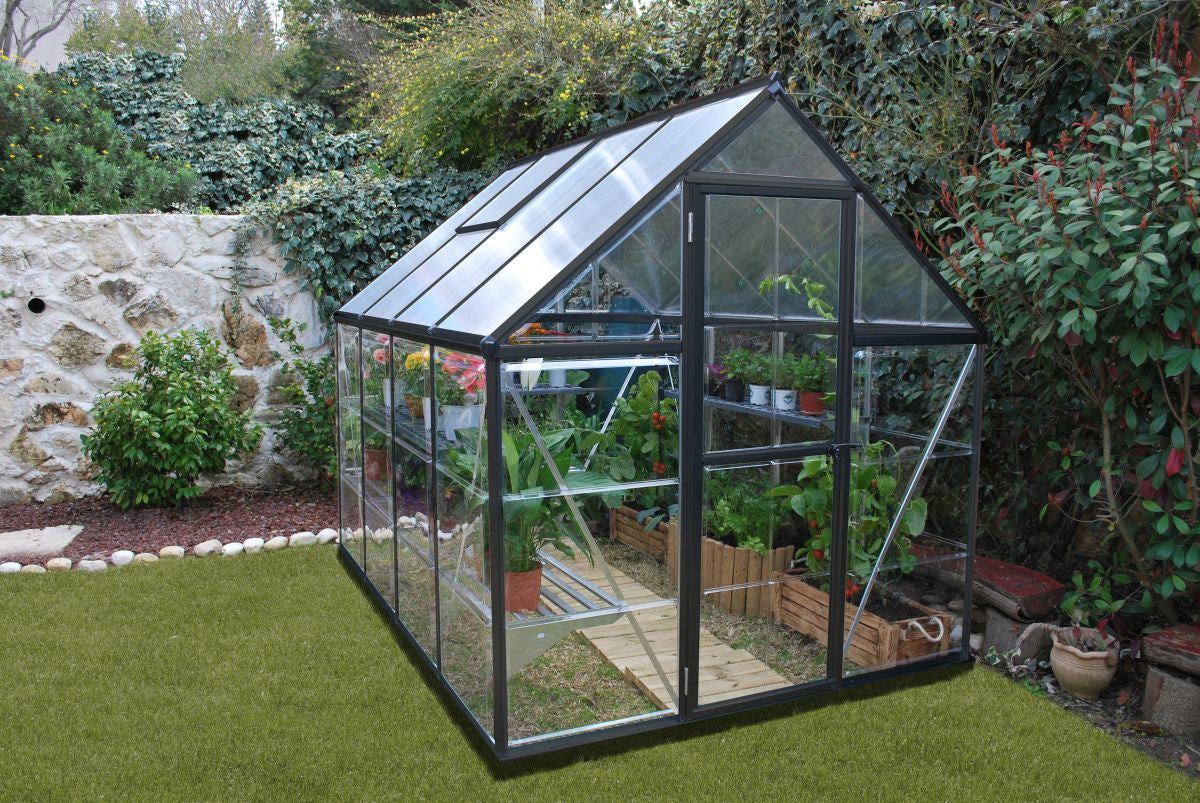 Palram – Canopia | HYBRID Kasvihuone + sokkeli 4,6m2, Harmaa