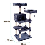 POHJOLAN LEMMIKKITARVIKE Kissan kiipeily-/raapimispuu 143 cm, tumman harmaa