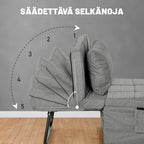 Taitettava varavuode 4-in-1,188 x 75 x 38 cm, Harmaa