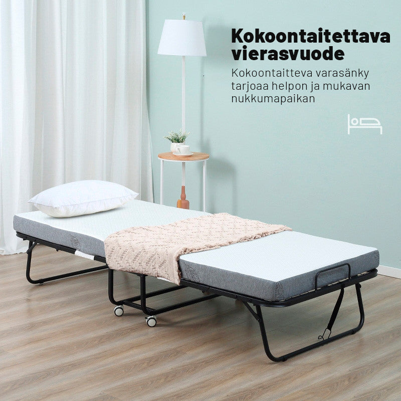 Taitettava Vierassänky pyörillä, 200 x 75 x 42,5 cm
