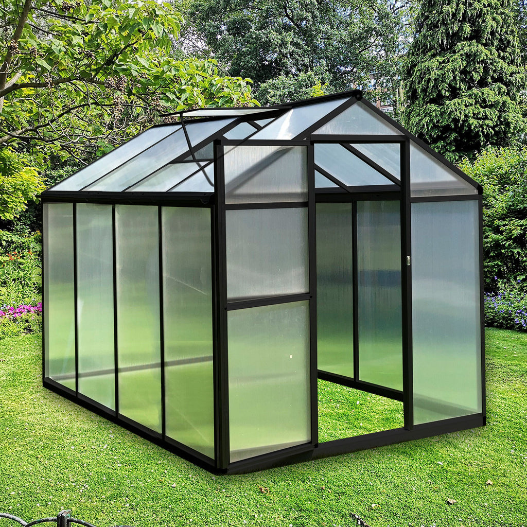 POHJOLA GARDEN Kasvihuone 4,6m²: Tukeva Runko, Paksut Paneelit, Sokkeli & Rännit - Helppo Koota Musta