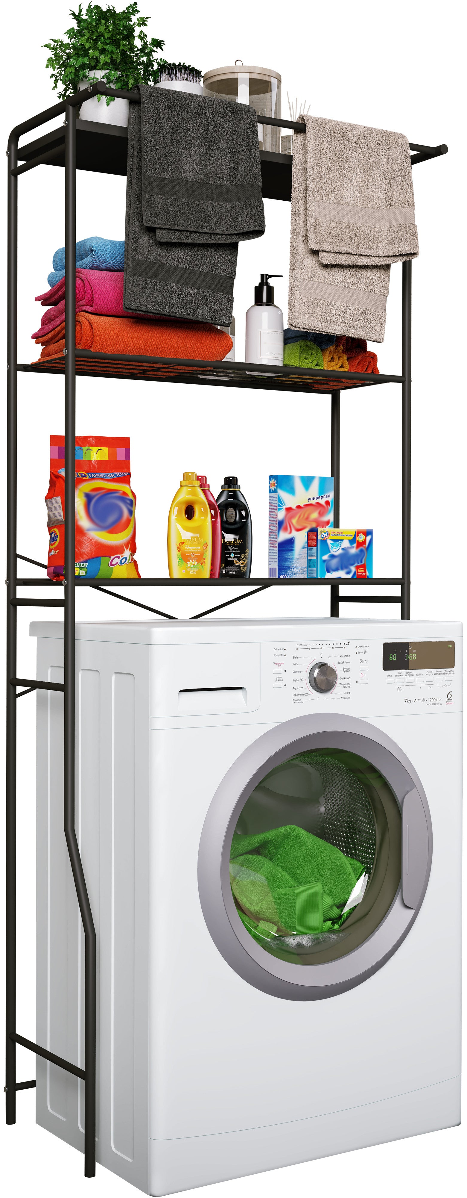 Pesukonehylly Tubas, Musta