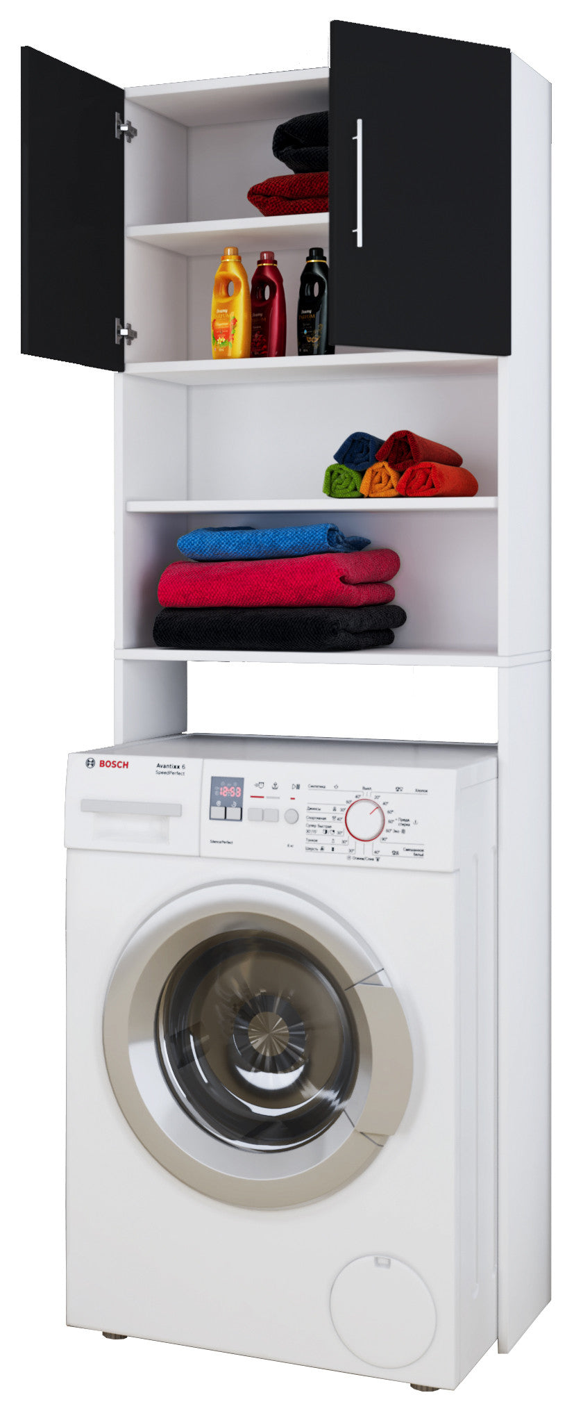 Pesukonekaappi Jutas, Musta/Valkoinen