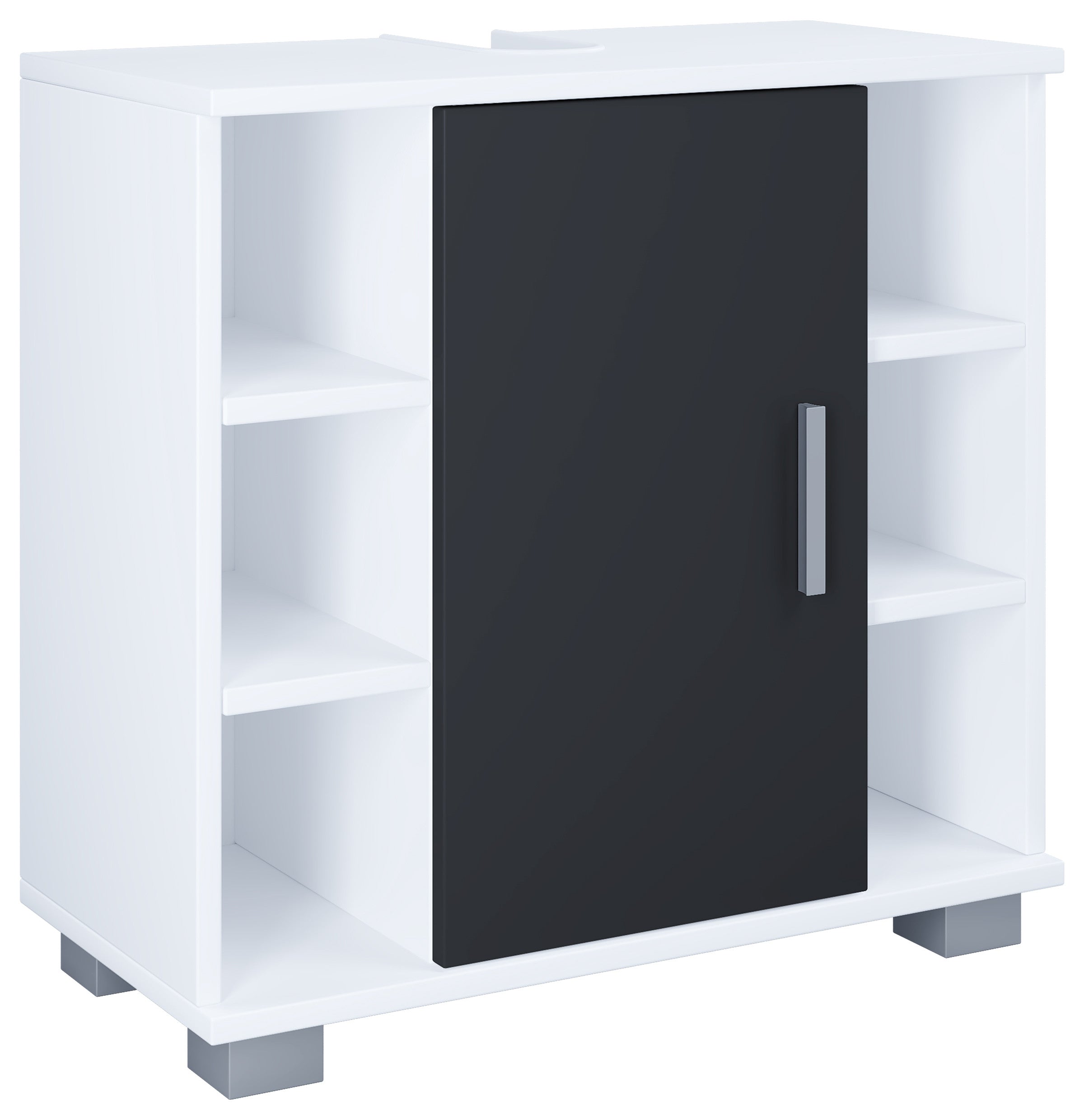 Allaskaappi Zalo M, Valkoinen/Musta