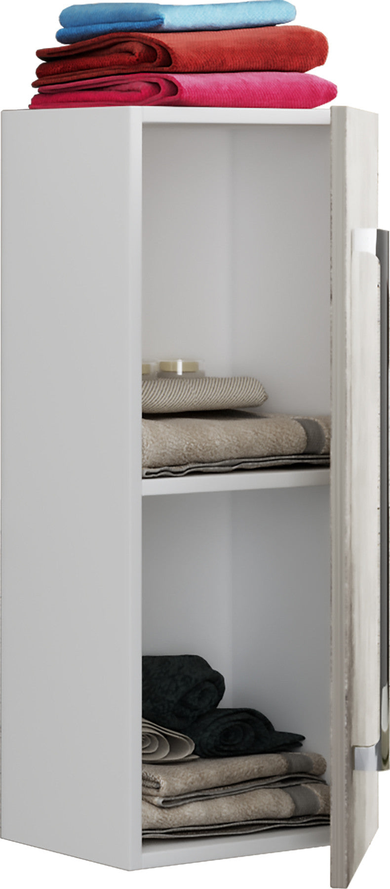 Kylpyhuonekaappi isolla ovella VCB 3, Valkoinen/Betonin värinen