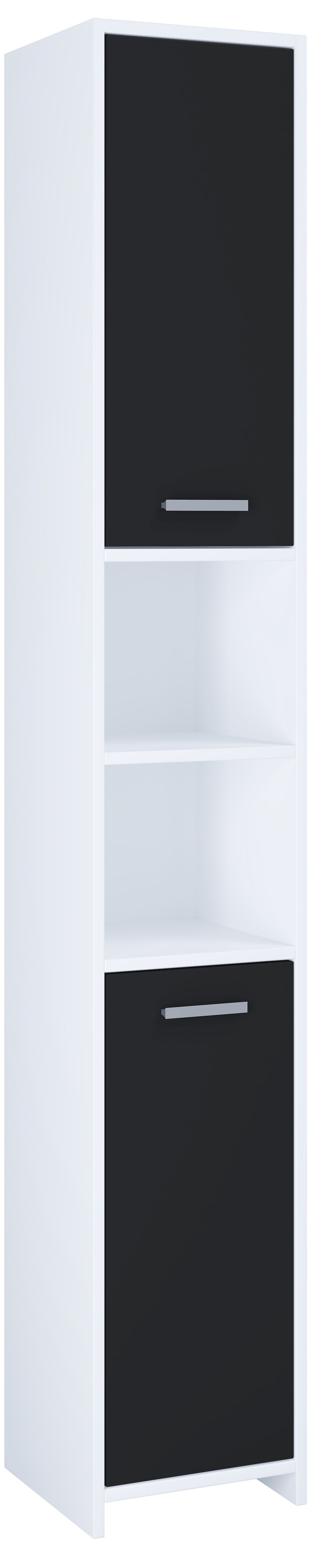 Korkea säilytyskaappi Zalo L, Valkoinen/Musta