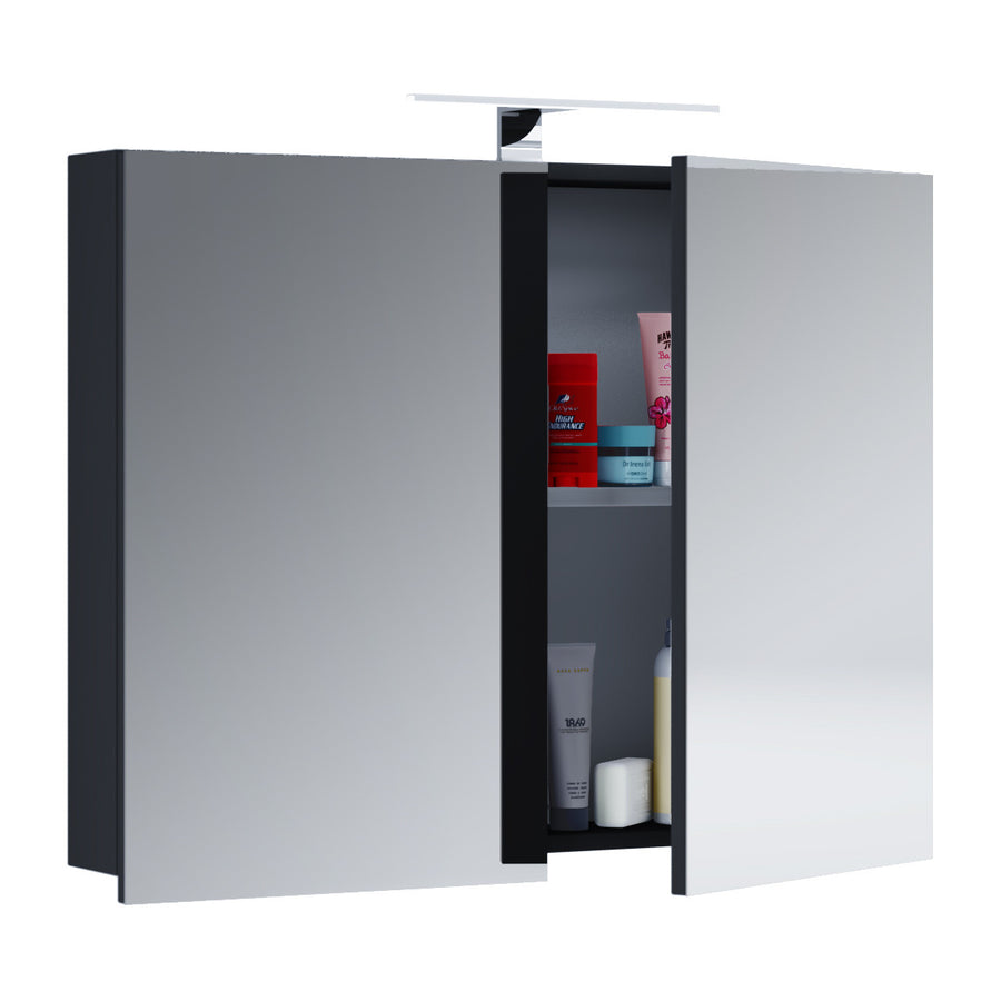 LED-spegelskåp 60 cm VCB 1, svart