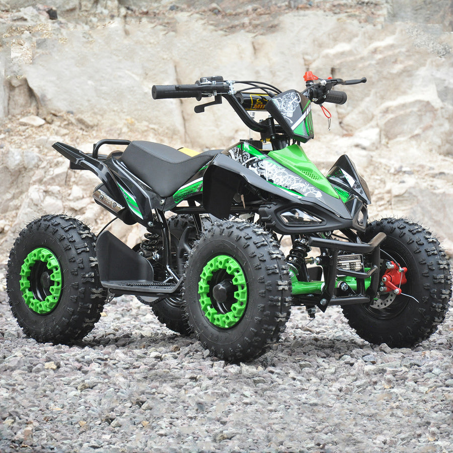 Minimotorcykel för barn 49 cc – automatisk, justerbar max 45 km/h, grön
