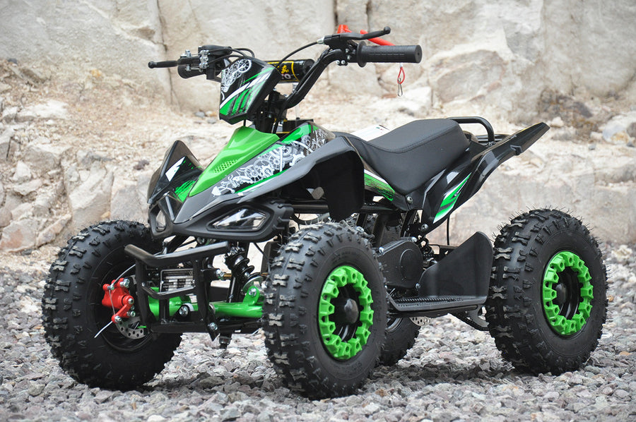 Minimotorcykel för barn 49 cc – automatisk, justerbar max 45 km/h, grön