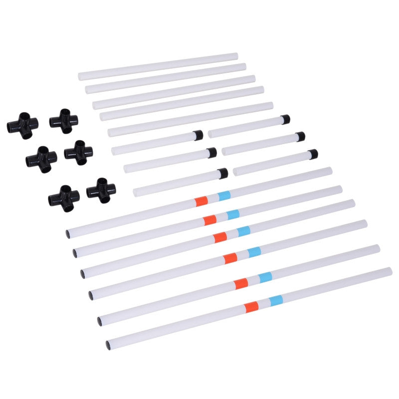 3 osainen Agility Setti lemmikkieläimille, Muovi Valkoinen + keltainen