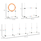 3 osainen Agility Setti lemmikkieläimille, Muovi Valkoinen + keltainen