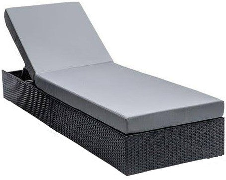 SANDRA Aurinkotuoli, Polyrottinkinen Aurinkovuode, Musta, 198x70x30cm